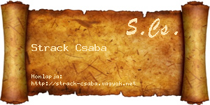 Strack Csaba névjegykártya